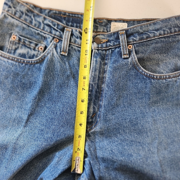 Vintage 90s Levis 535 Dark Wash Relaxed Fit Tapered Leg Jeans 1990s Mens Size 34 - Picture 10 of 11